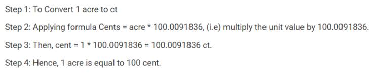 How many 1 acre in cents