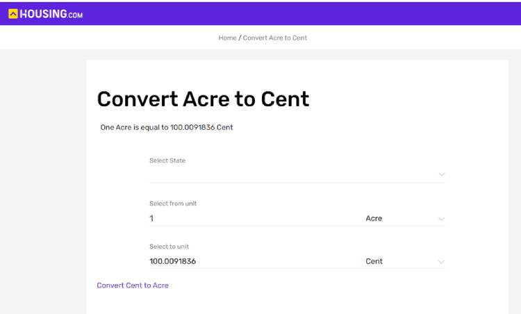 housing - 1 acre in cents