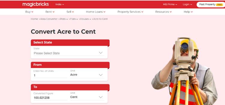 magicbricks - 1 acre in cents