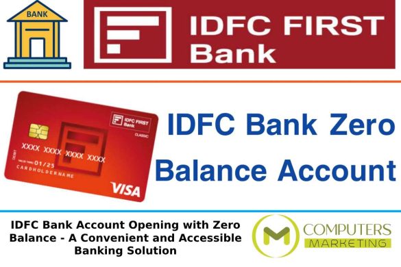 idfc bank account opening zero balance