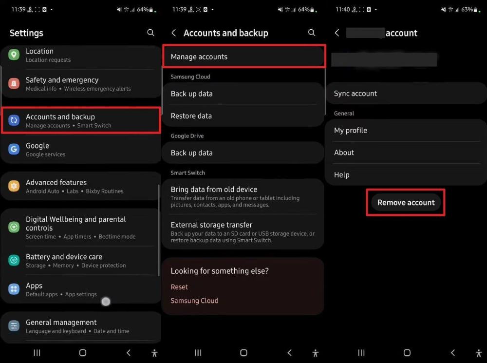 instructions - accounts and backup